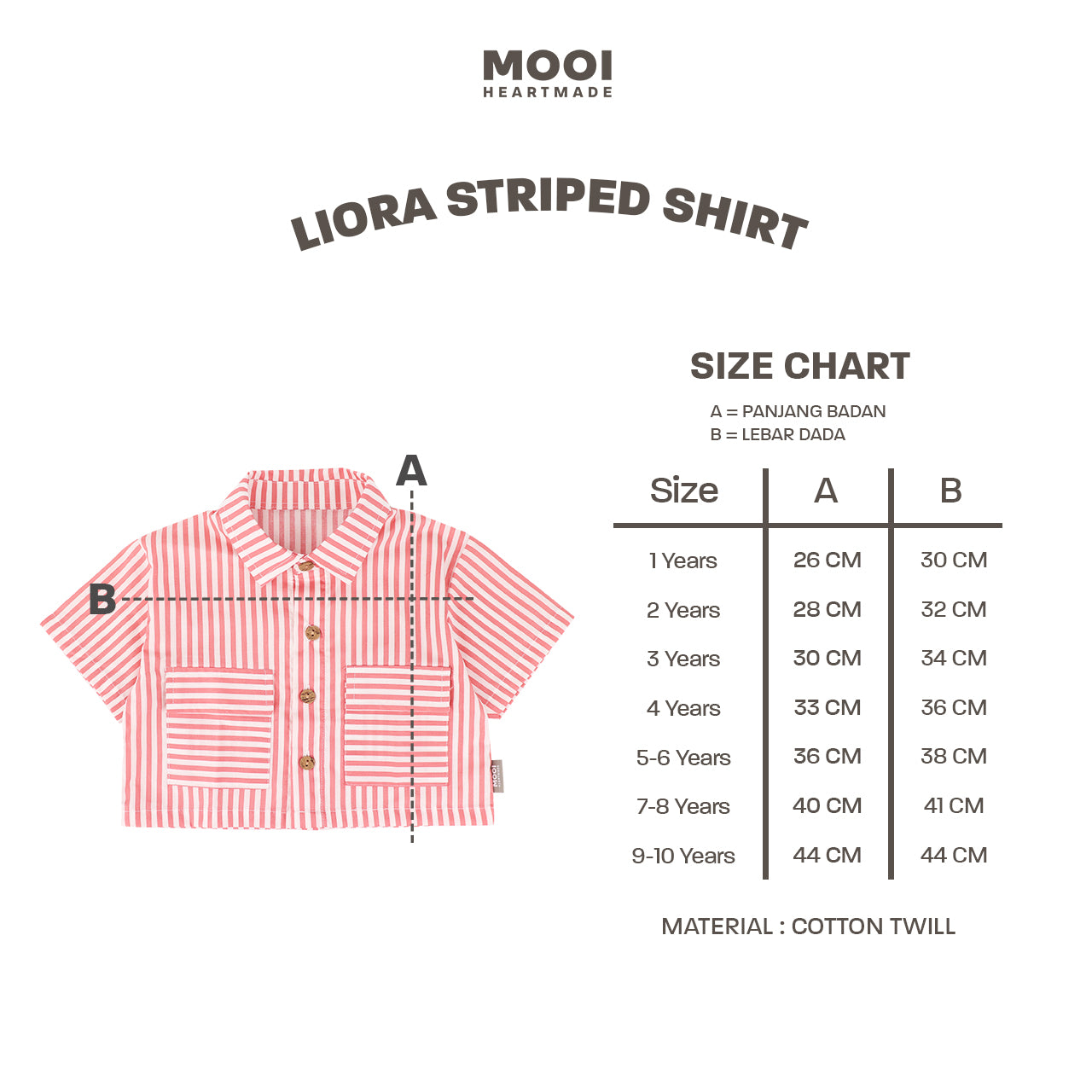 Mooi Kemeja Anak Perempuan Liora Striped Shirt
