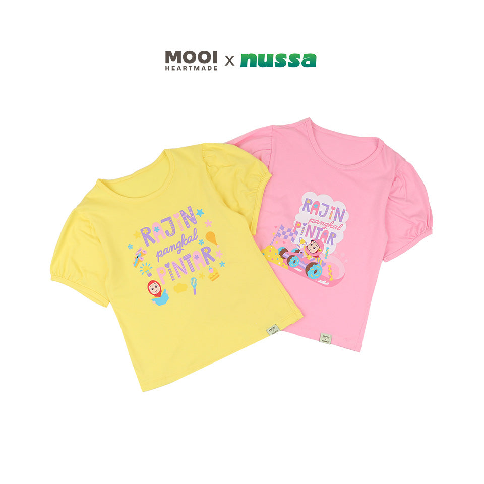 Mooi x Nussa Kaos Anak Perempuan Rarra Tshirt Graphic