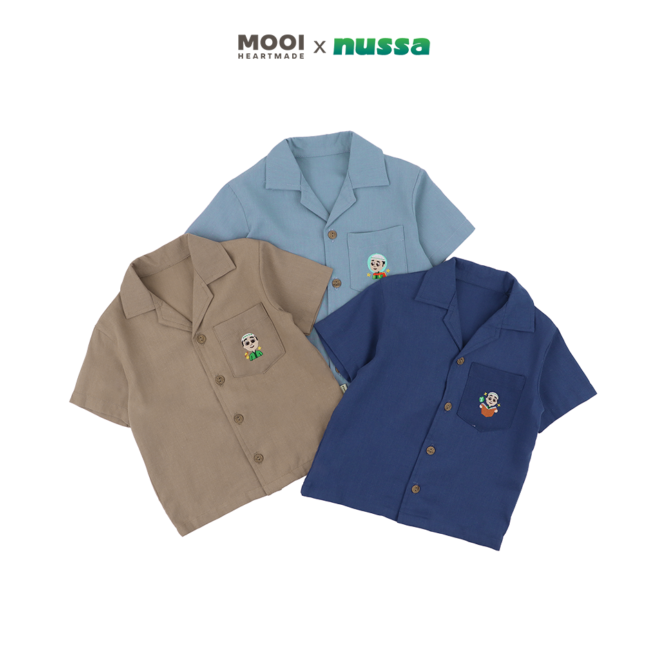 Mooi x Nussa Kemeja Anak Laki-Laki Nussa Pocket Shirt