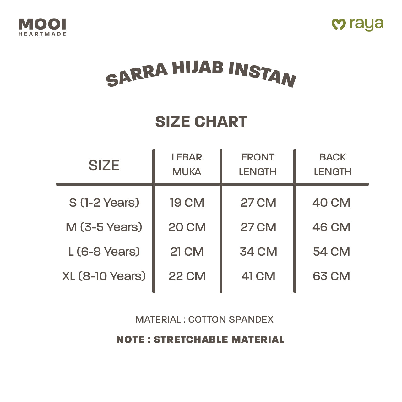 Mooi Hijab Instant Anak Jilbab Anak Perempuan Sarra Hijab