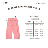 Mooi Celana Panjang Anak Perempuan Classic Girl Pocket Pants