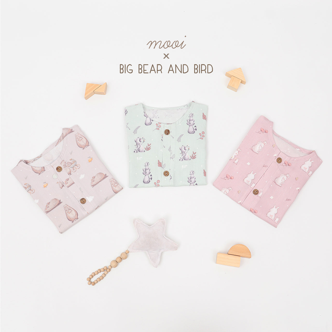 Mooi x Big Bear & Bird Piyama Anak Dress Pajamas Kids