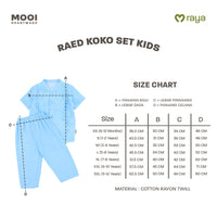 Mooi Raed Koko Set Setelan Koko Anak Raya Collection Zeina Series
