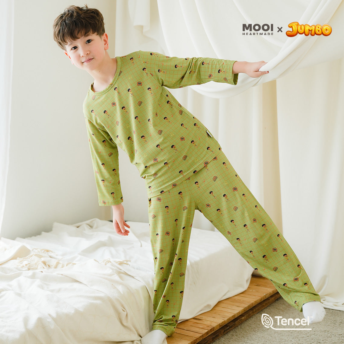 Mooi x Jumbo Setelan Anak Unisex Tencel Long Pajamas Kids