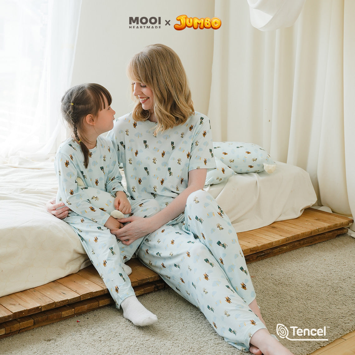 Mooi x Jumbo Setelan Anak Unisex Tencel Long Pajamas Kids