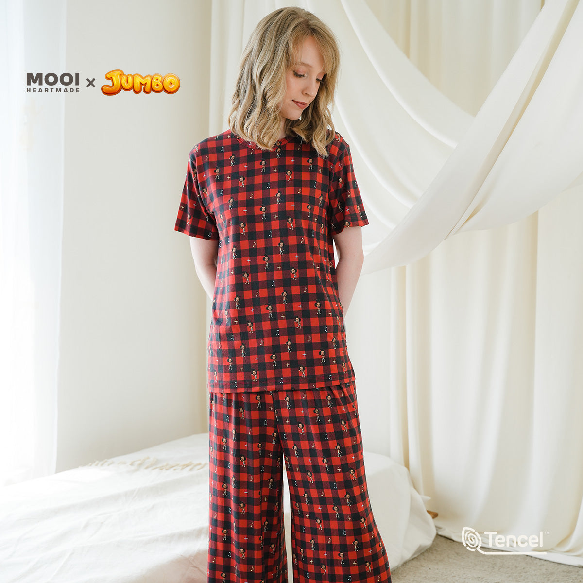 Mooi x Jumbo Piyama Dewasa Setelan Tencel Long Pajamas Adult