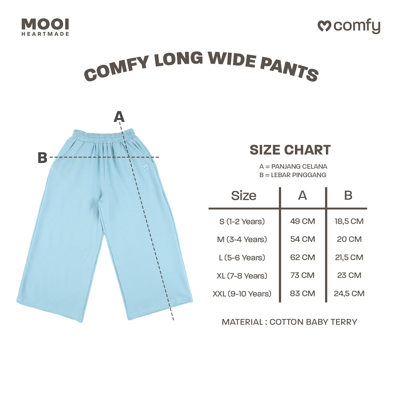 Mooi Celana Panjang Anak Perempuan Comfy Long Wide Pants