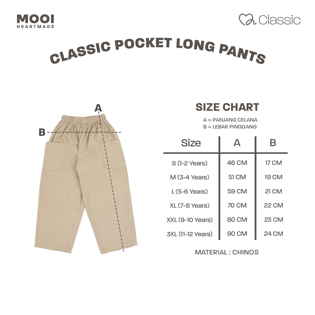 Mooi Celana Panjang Anak Laki-Laki Classic Pocket Long Pants