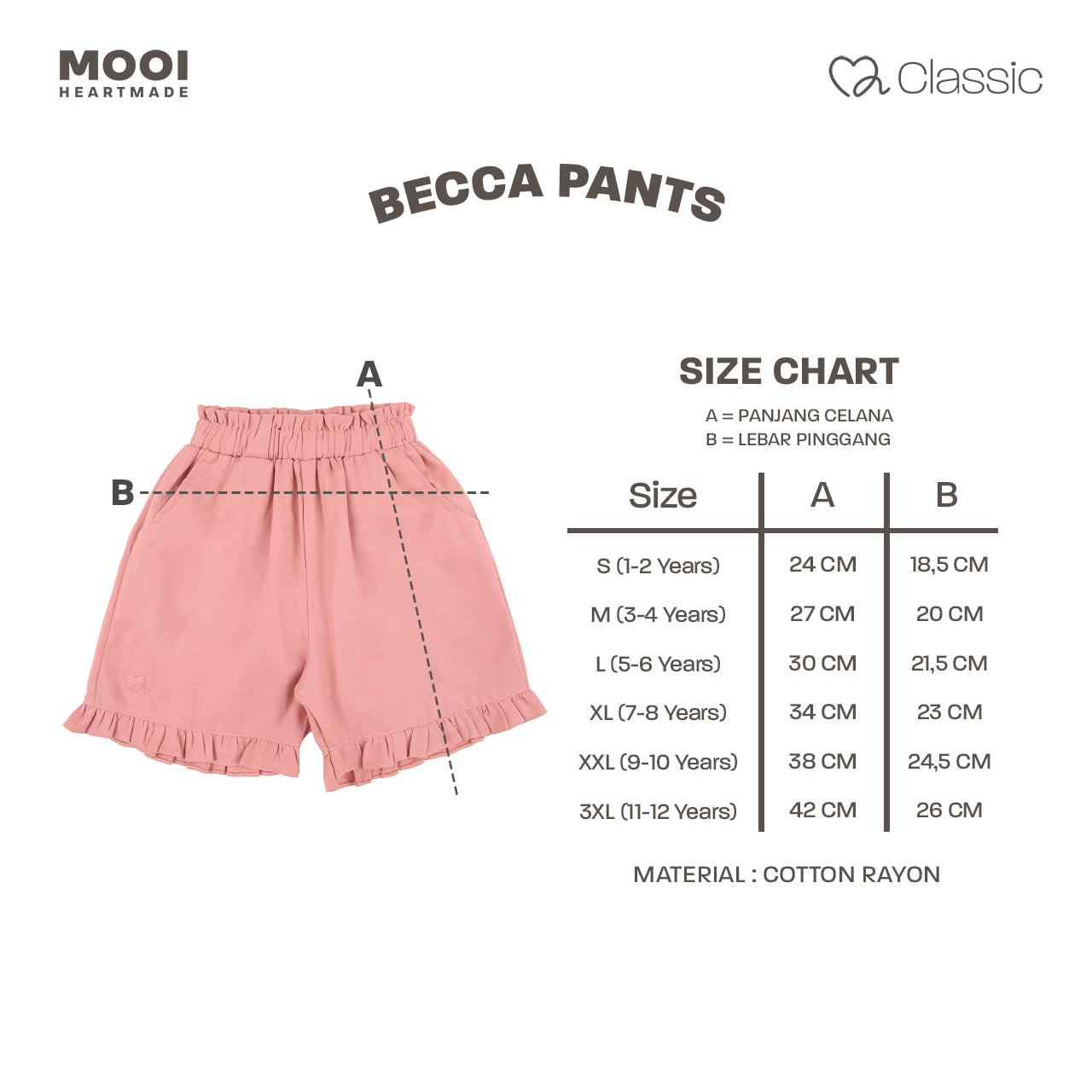Mooi Celana Pendek Anak Perempuan Becca Pants