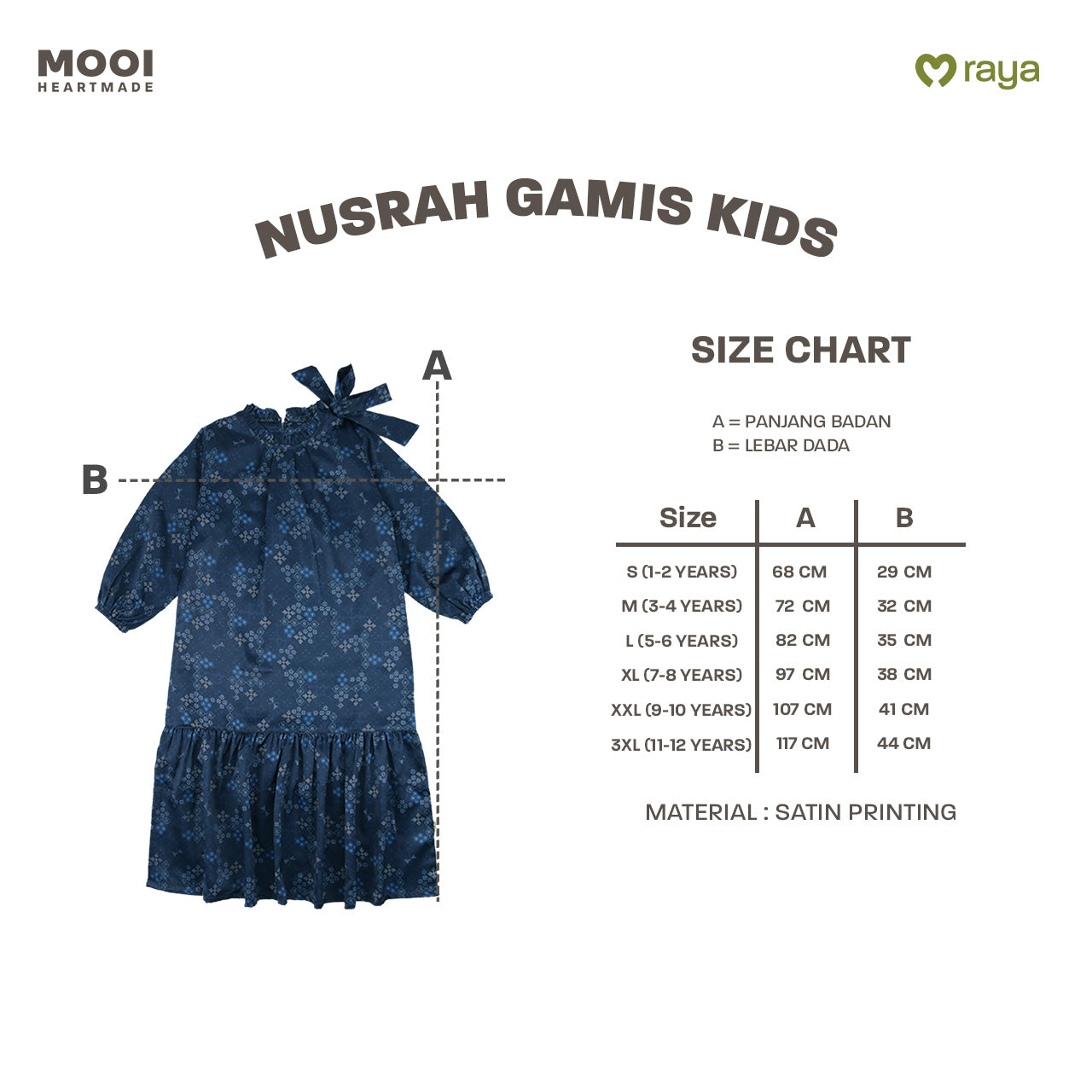 Mooi Dress Anak Gamis Anak Perempuan Raya Collection Nusrah Gamis Nawasena Series