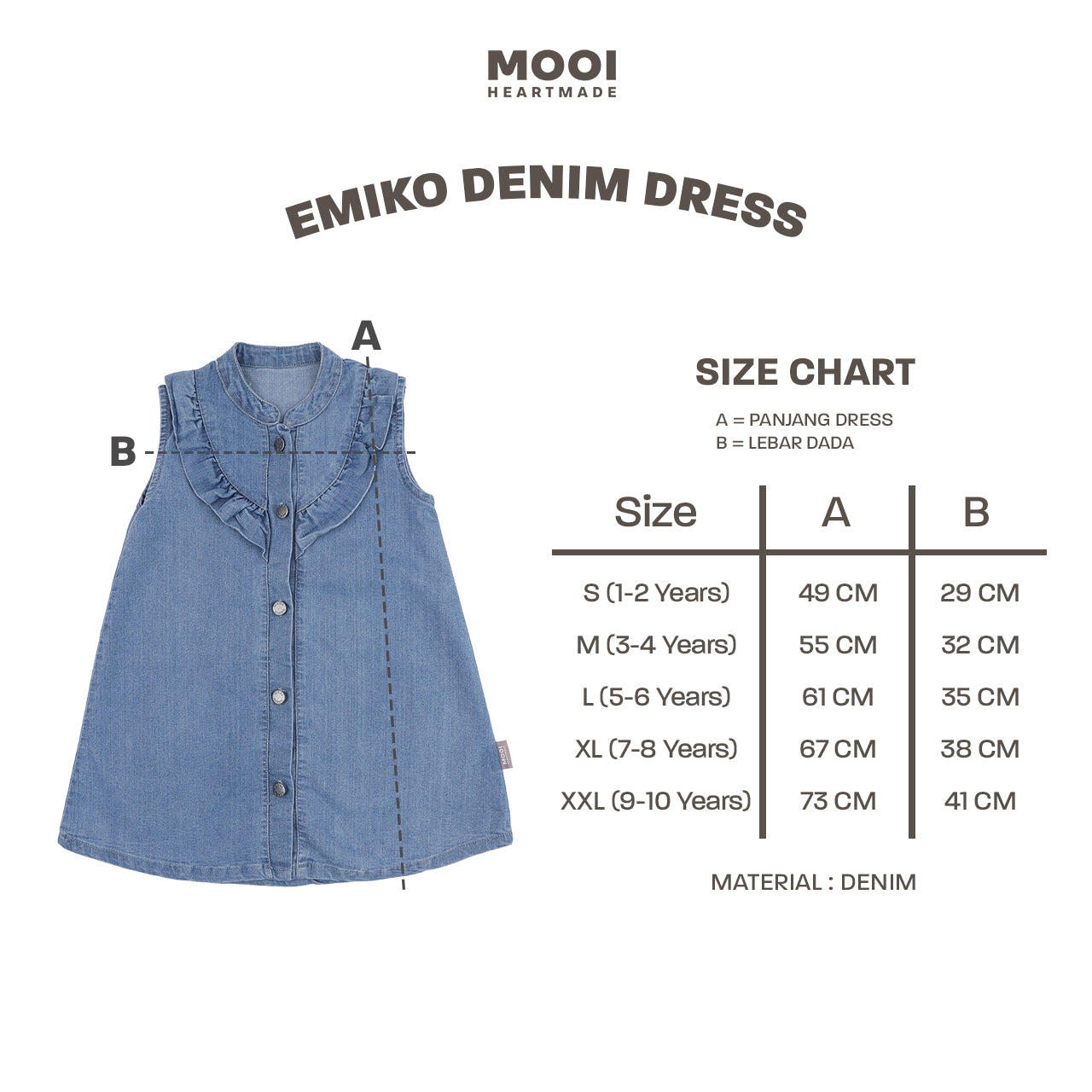 Mooi Dress Jeans Anak Emiko Denim Dress