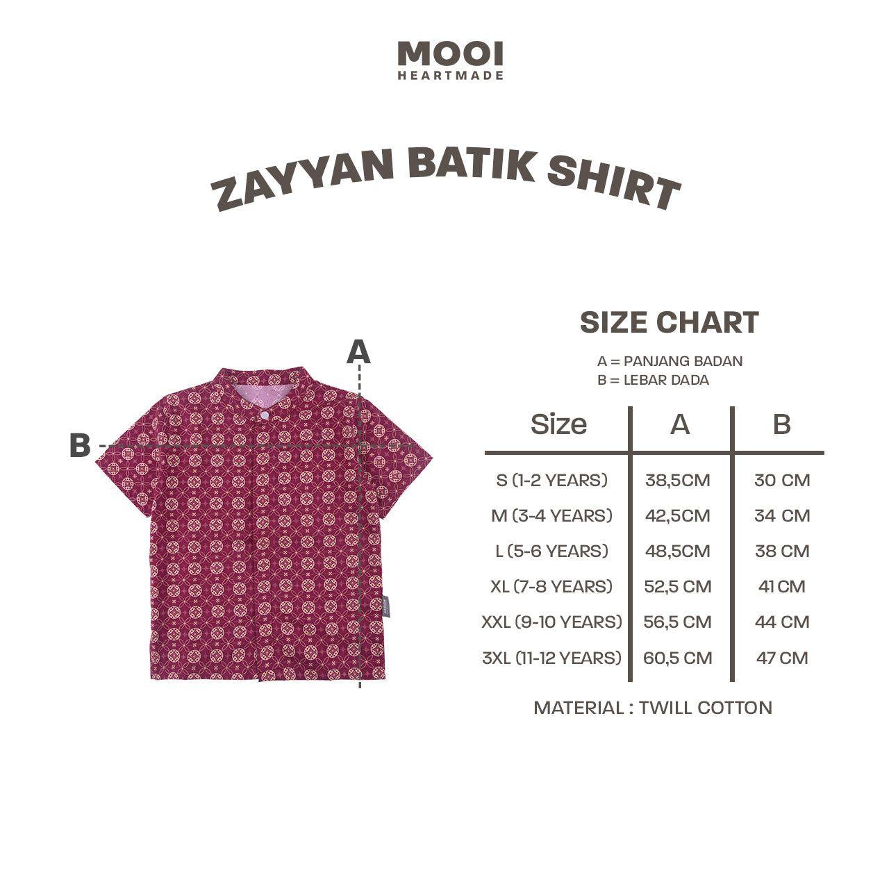 Mooi Atasan Batik Kemeja Anak Laki-Laki Zayyan Batik Shirt