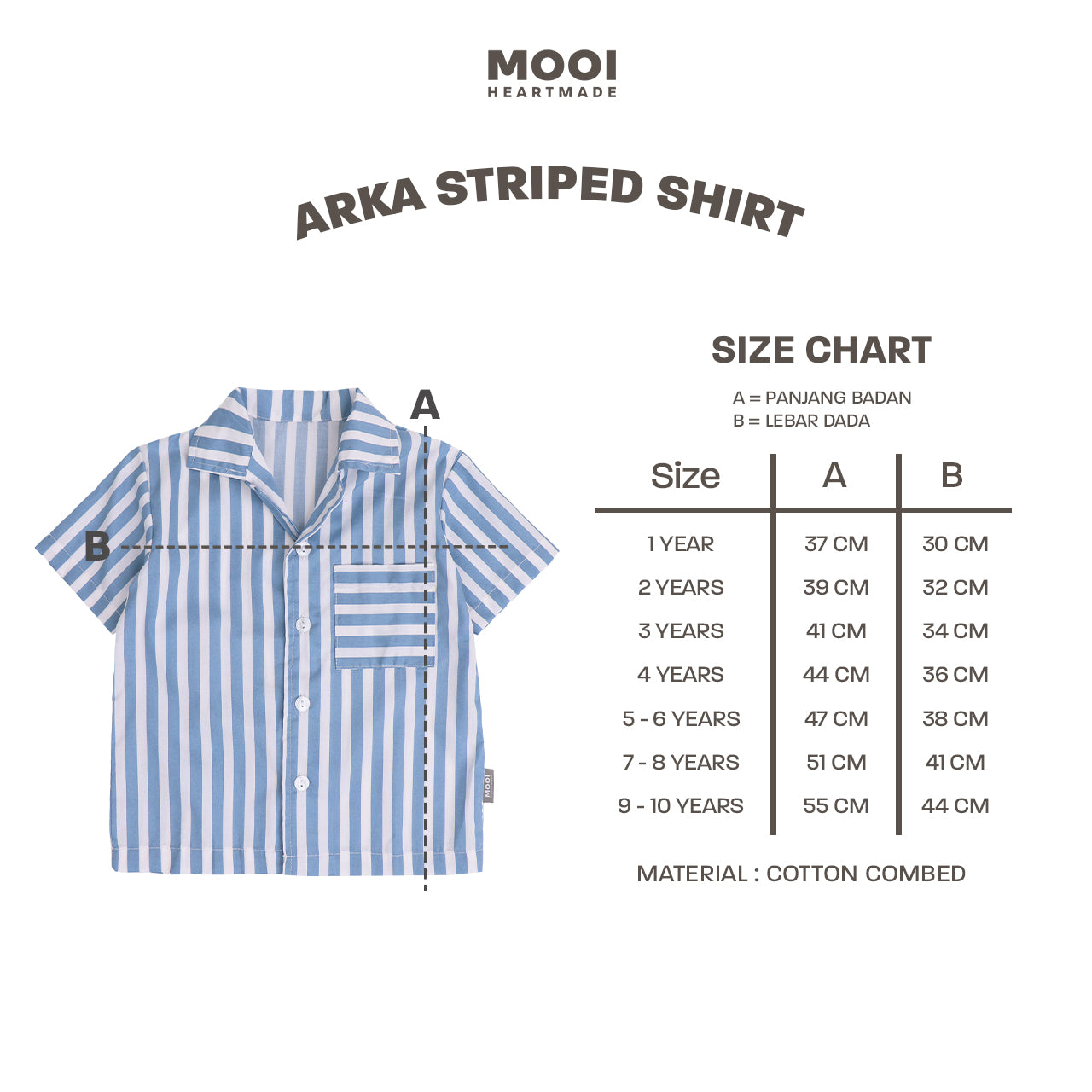 Mooi Kemeja Anak Laki-laki Arka Striped Shirt