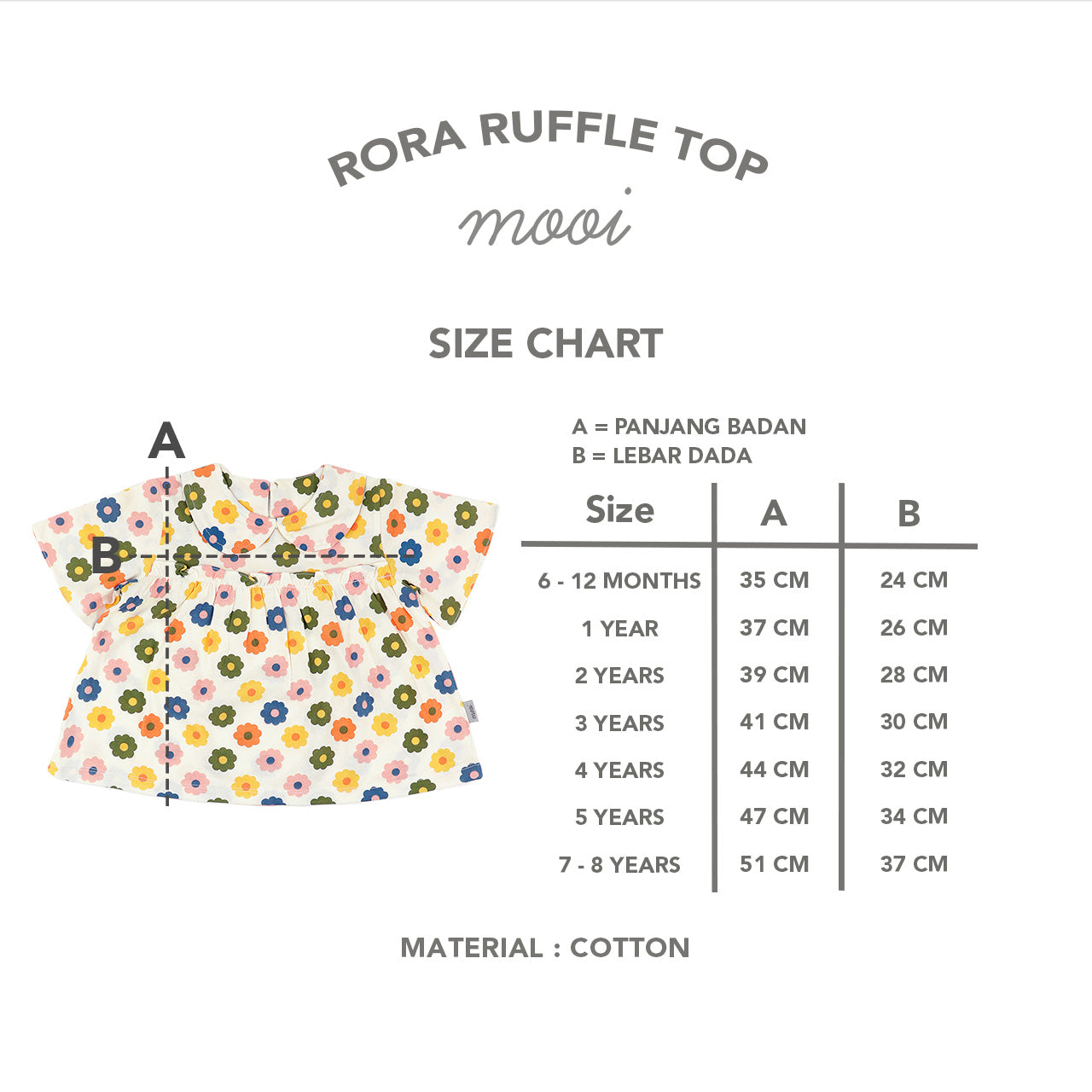 Mooi Atasan Anak Perempuan Rora Ruffle Top