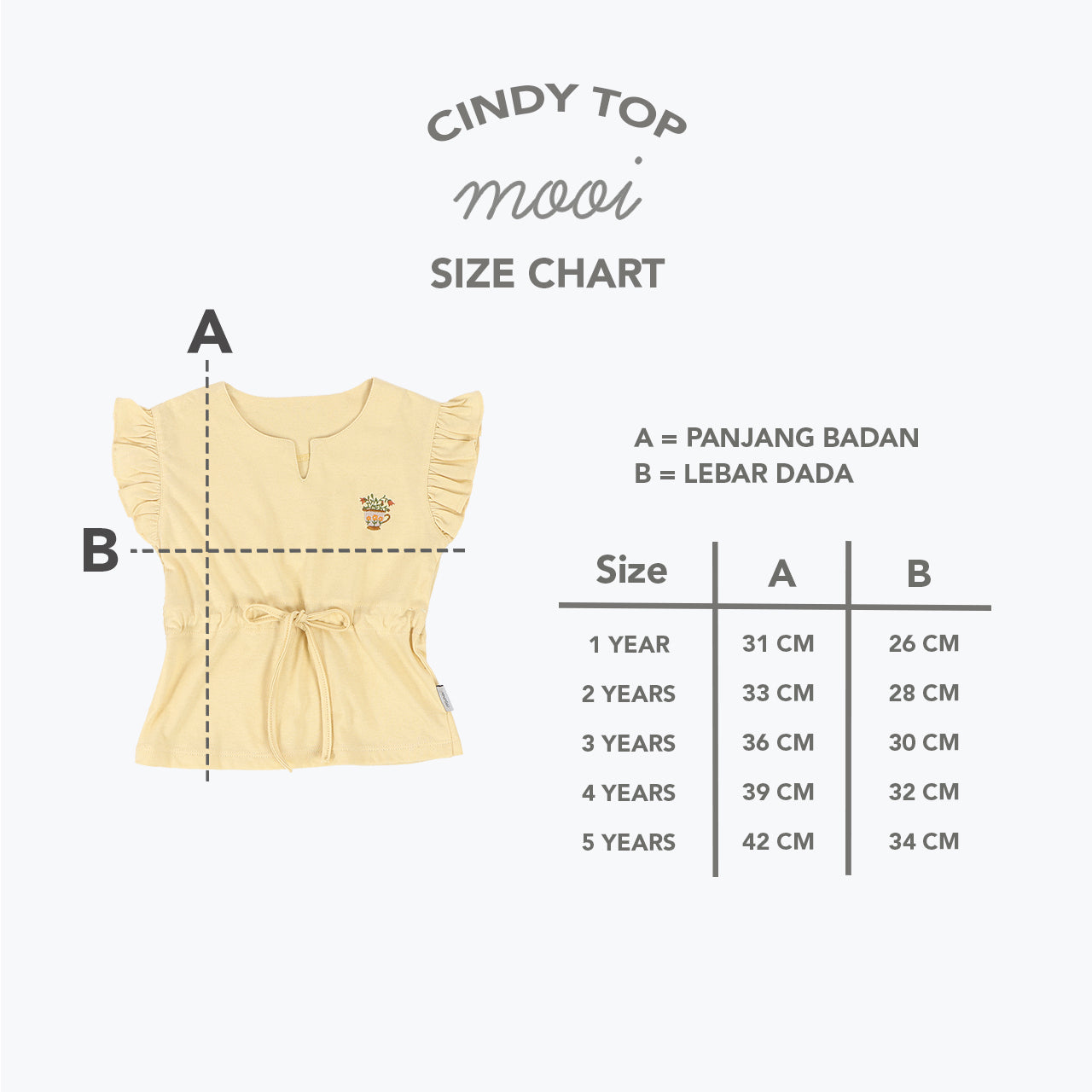 Mooi Atasan Anak Perempuan Cindy Top V1