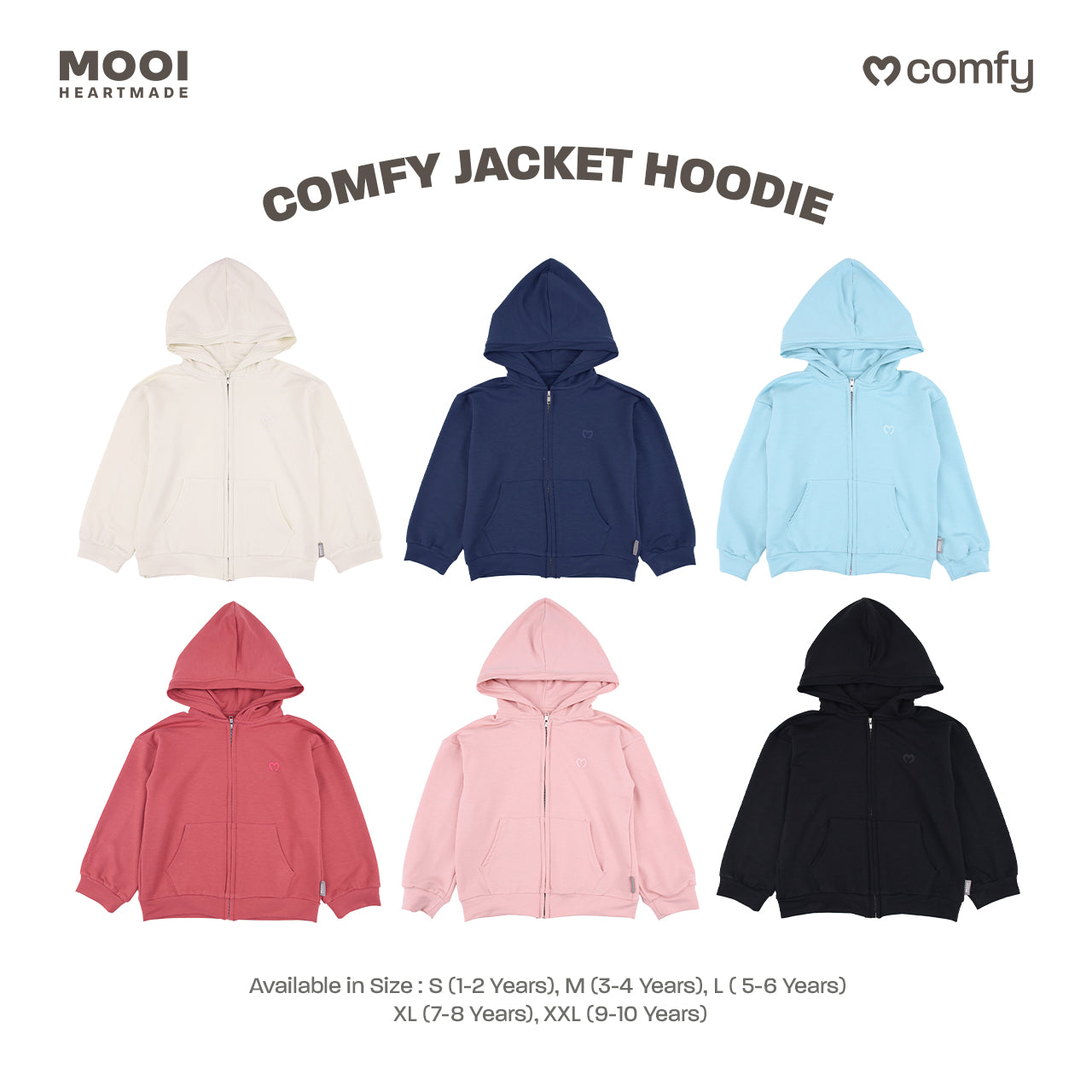 Mooi Atasan Hoodie Panjang Anak Comfy Jacket Hoodie