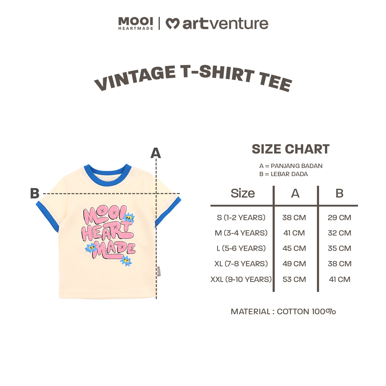 Mooi Artventure x Illustrator Vintage Tshirt Tee Kaos Anak