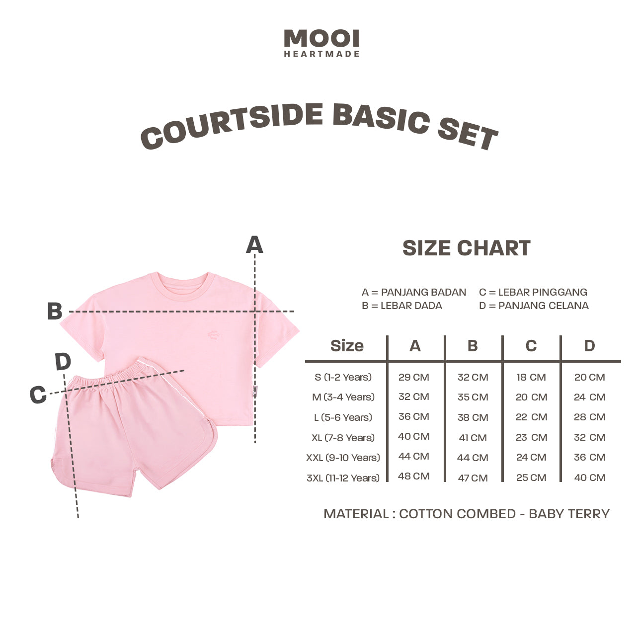 Mooi Setelan Anak Kaos Anak Courtside Basic Set