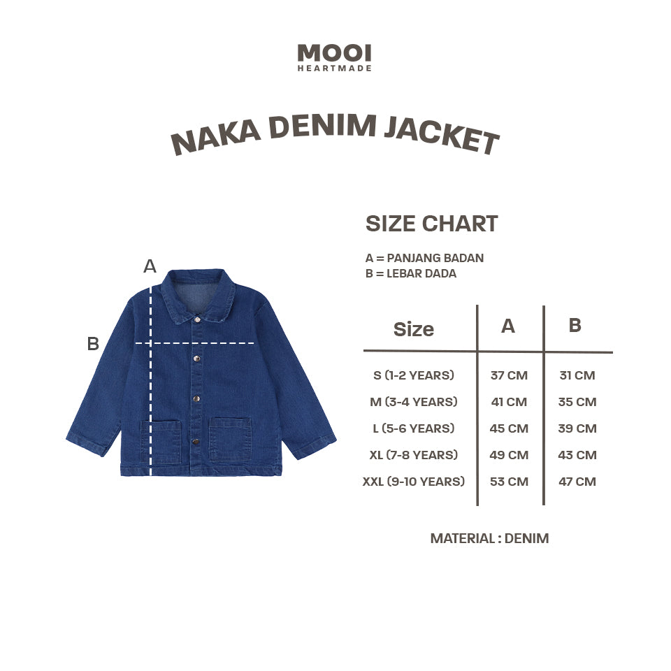 Mooi Jaket Jeans Anak Naka Denim Jacket