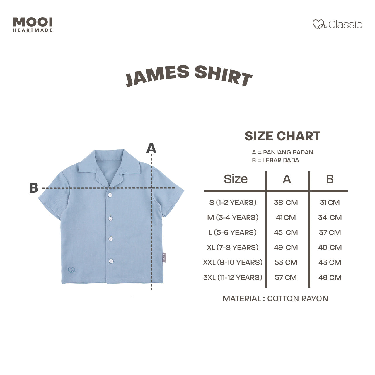 Mooi Kemeja Anak Laki-laki James Shirt