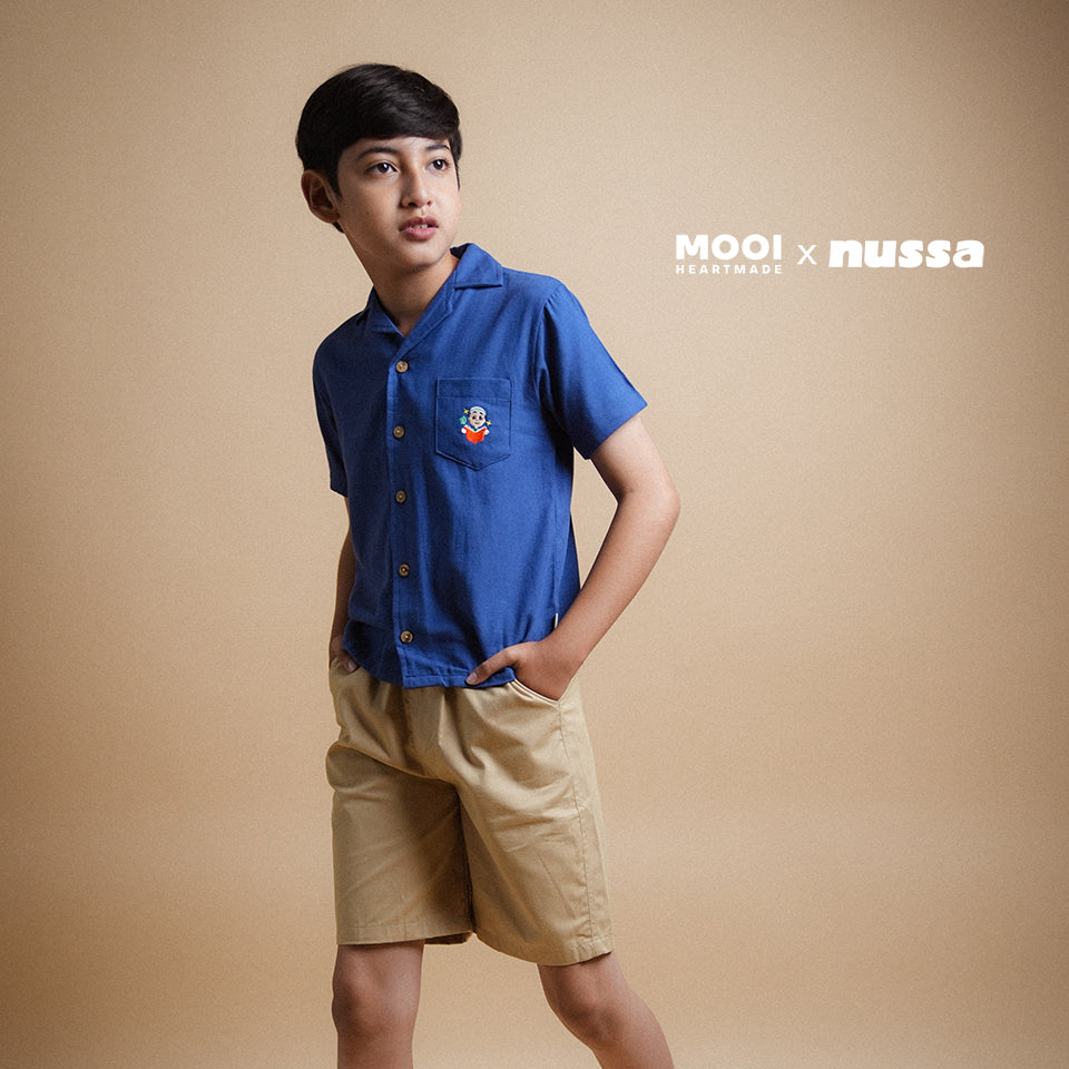 Mooi x Nussa Kemeja Anak Laki-Laki Nussa Pocket Shirt