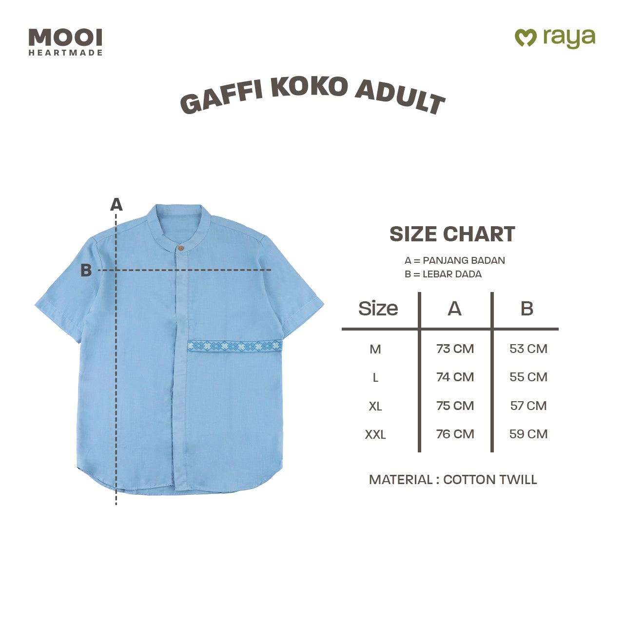 Mooi Atasan Pria Kemeja Pria Raya Collection Gaffi Koko