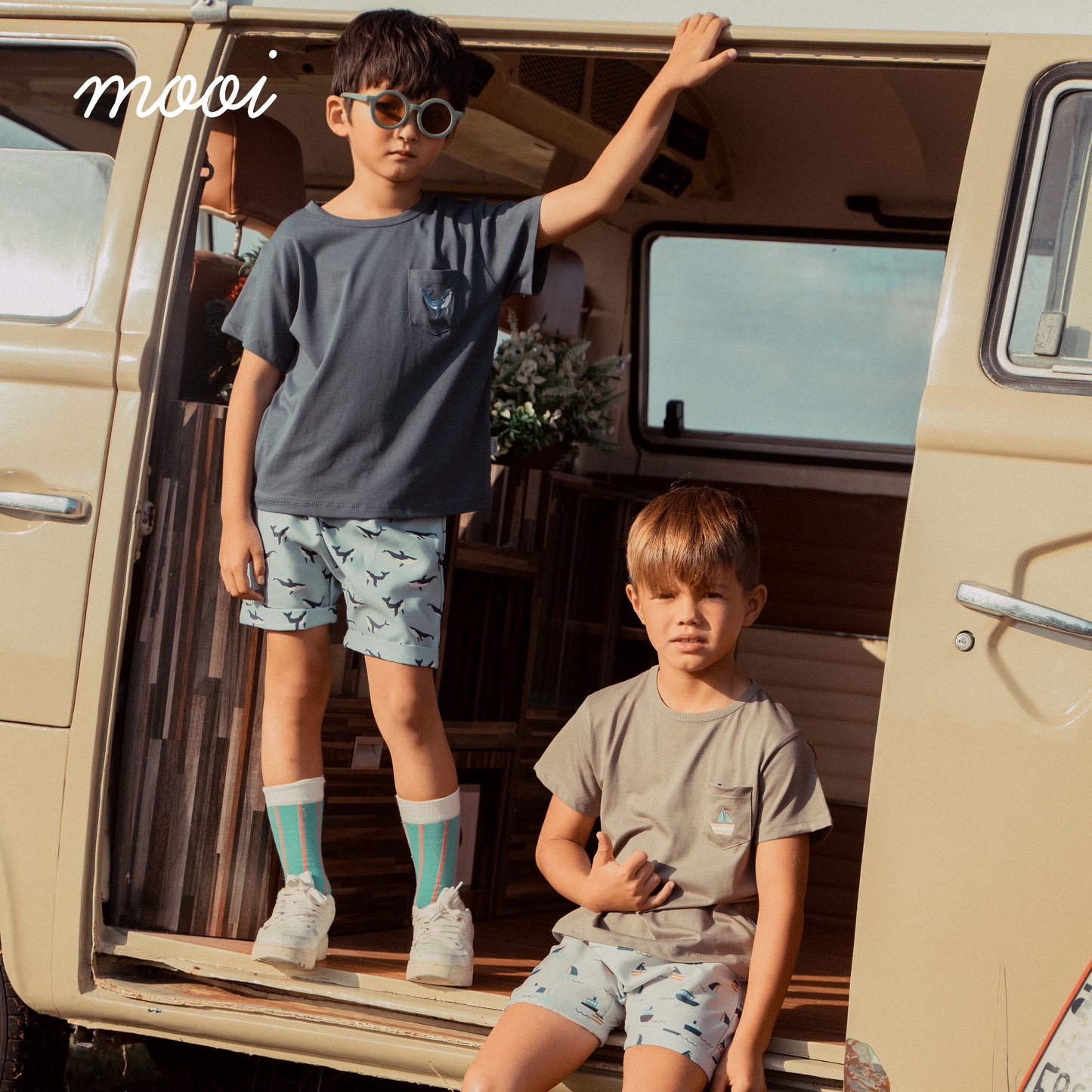 Mooi Setelan Anak Kaos Anak Tshirt Pocket Tee Set