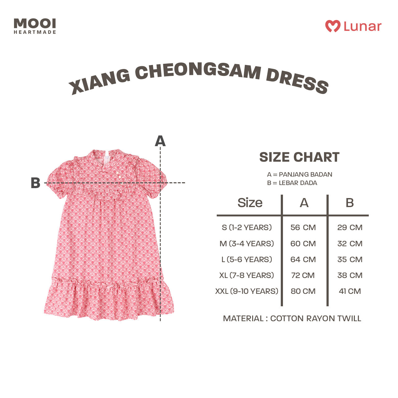Mooi Dress Anak Perempuan Lunar Collection Xiang Cheongsam Dress