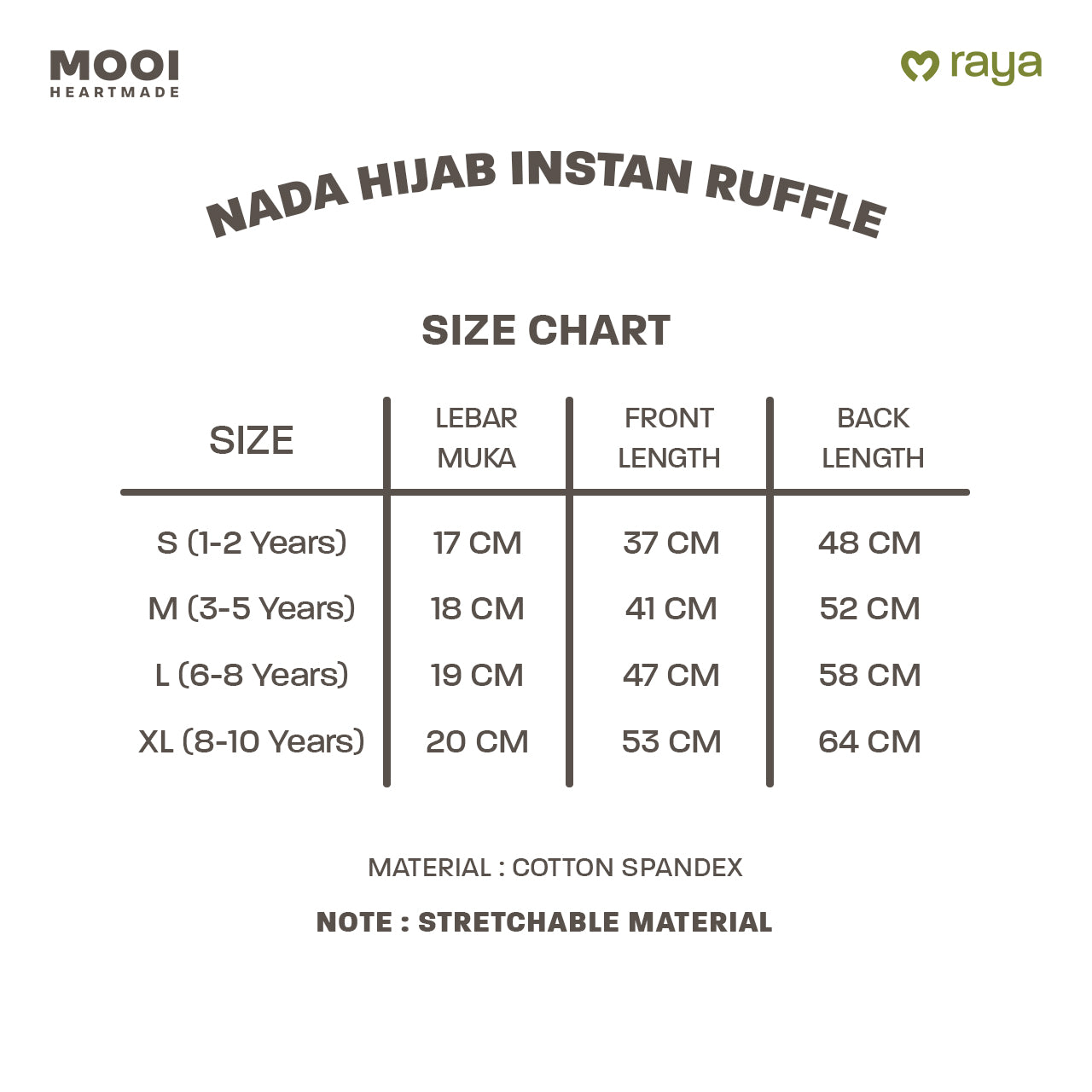 Mooi Hijab Ruffle Instant Anak Jilbab Anak Perempuan Nada Hijab