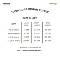 Mooi Hijab Ruffle Instant Anak Jilbab Anak Perempuan Nada Hijab
