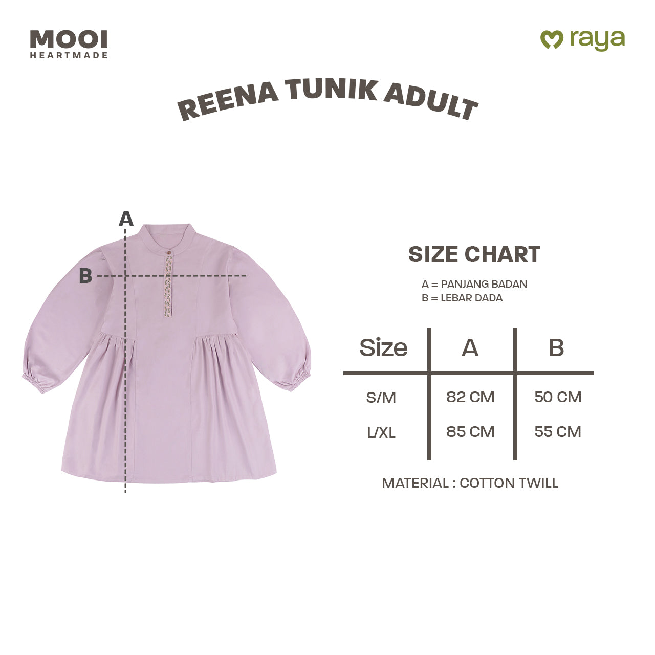 Mooi Tunik Wanita Atasan Wanita Reena Tunik