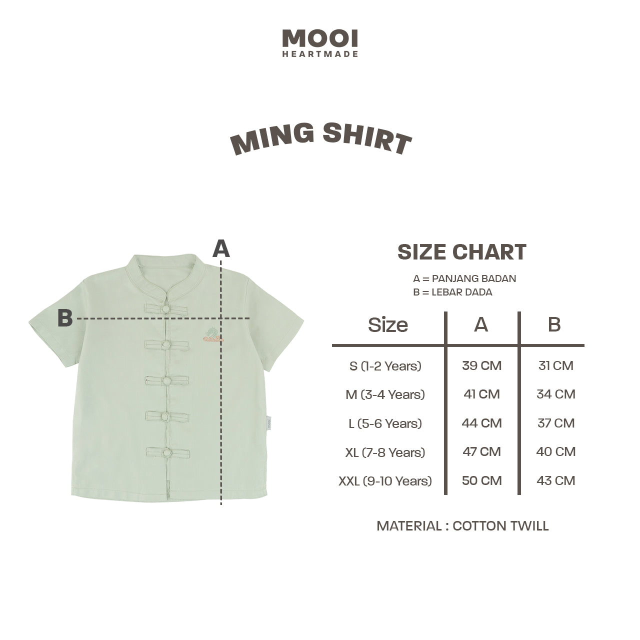 Mooi Kemeja Anak Laki-Laki Ming Shirt