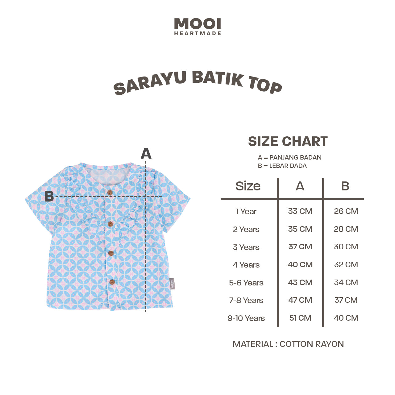 Mooi Atasan Batik Anak Perempuan Sarayu Batik Top
