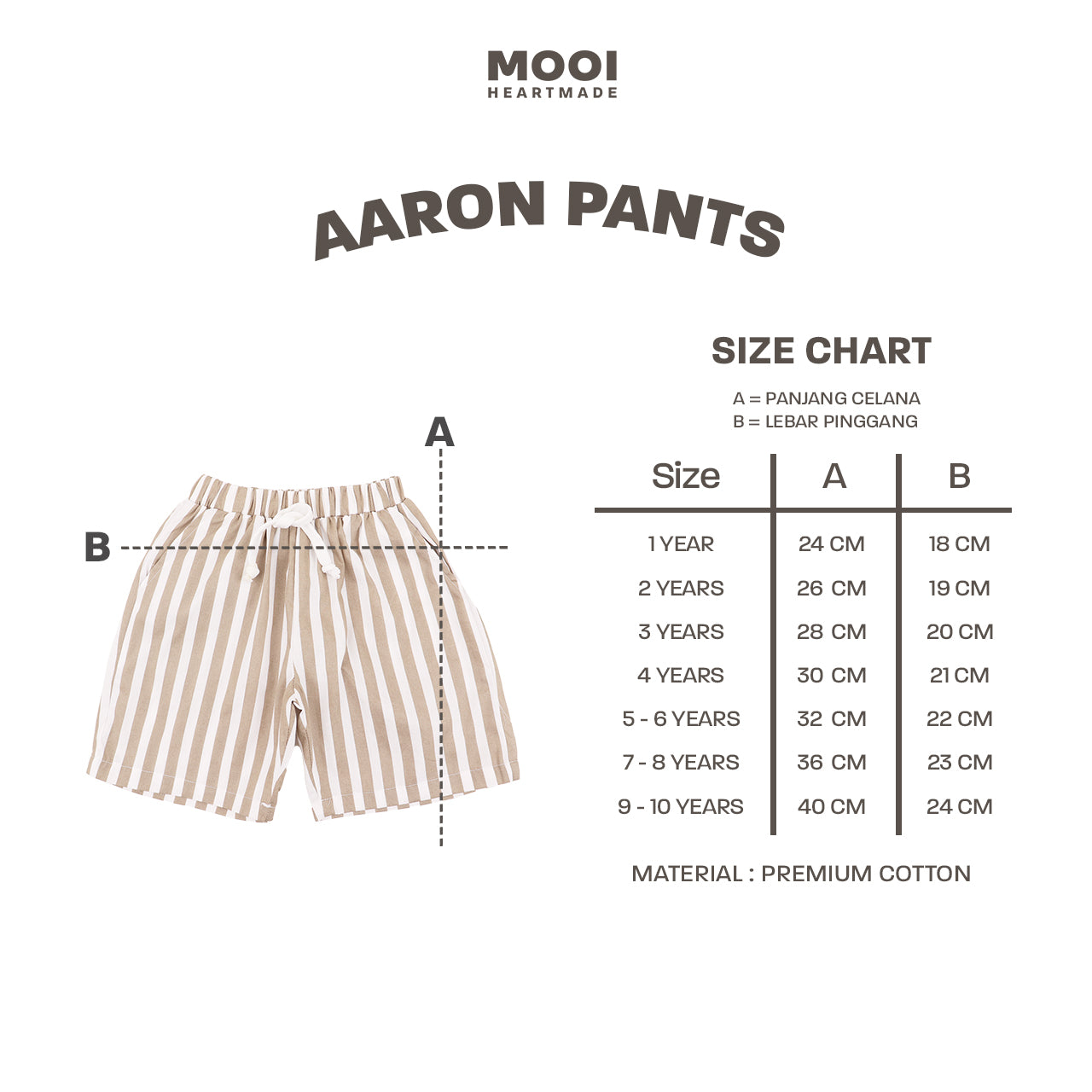 Mooi Celana Pendek Anak Laki-laki Aaron Striped Pants