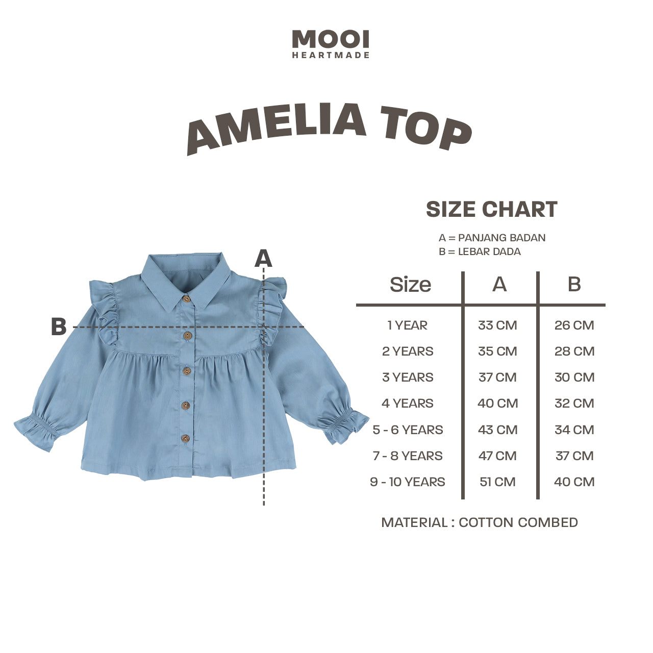 Mooi Atasan Anak Perempuan Amelia Top