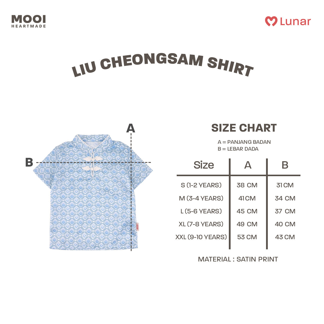 Mooi Kemeja Anak Laki-Laki Lunar Collection Liu Cheongsam Shirt