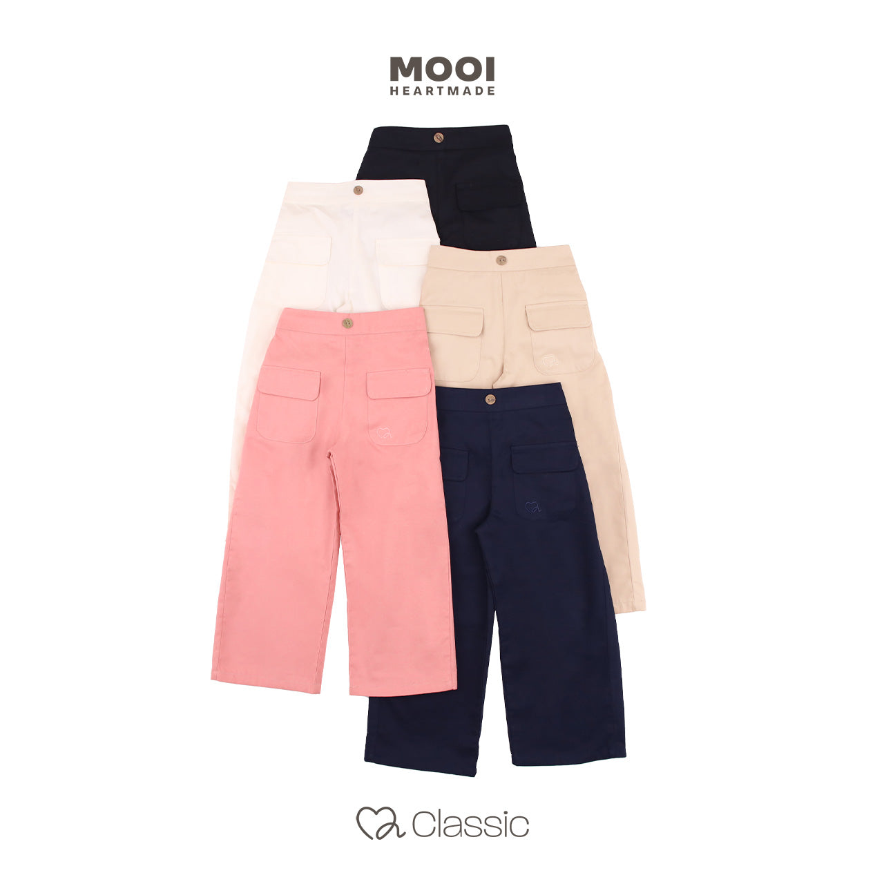 Mooi Celana Panjang Anak Perempuan Classic Girl Pocket Pants