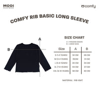 Mooi Atasan Lengan Panjang Anak Perempuan Comfy Rib Basic Long Sleeve Top