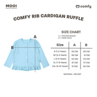 Mooi Atasan Anak Perempuan Comfy Rib Cardigan Ruffle