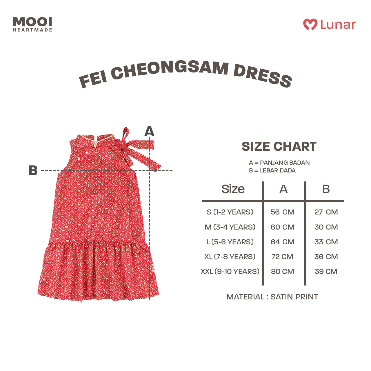 Mooi Dress Anak Perempuan Lunar Collection Fei Cheongsam Dress