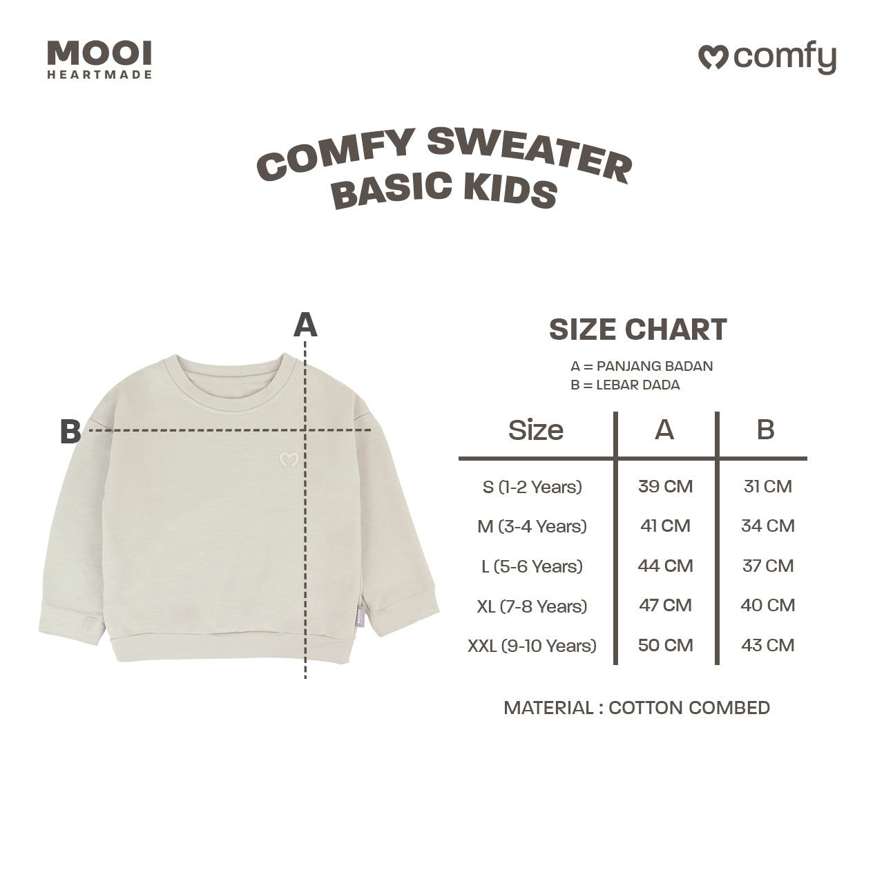 Mooi Sweater Anak Unisex Comfy Sweater Basic Kids