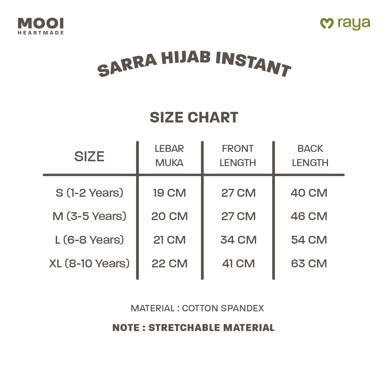 Mooi Hijab Instant Anak Jilbab Anak Perempuan Sarra Hijab