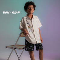 Mooi X Muklay Setelan Anak Laki-laki Kemeja Anak Basic Shirt Set
