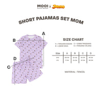 Mooi x Jumbo Piyama Dewasa Setelan Tencel Short Pajamas Adult