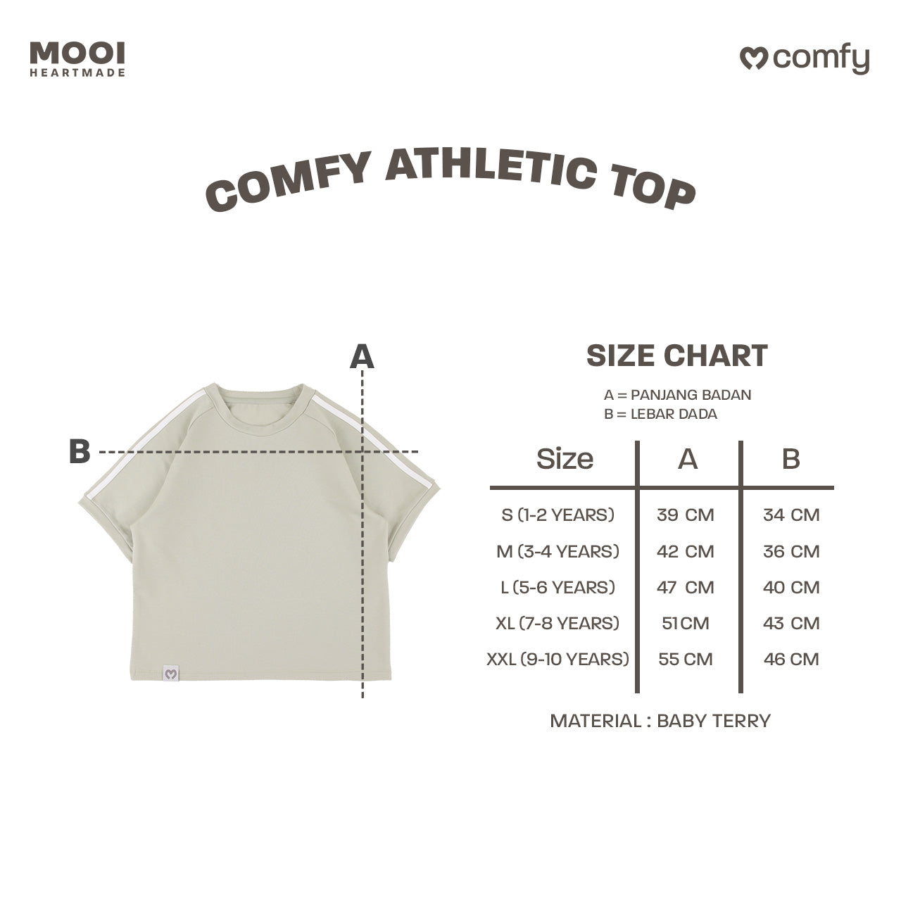 Mooi Kaos Anak Laki-Laki Comfy Athletic Top
