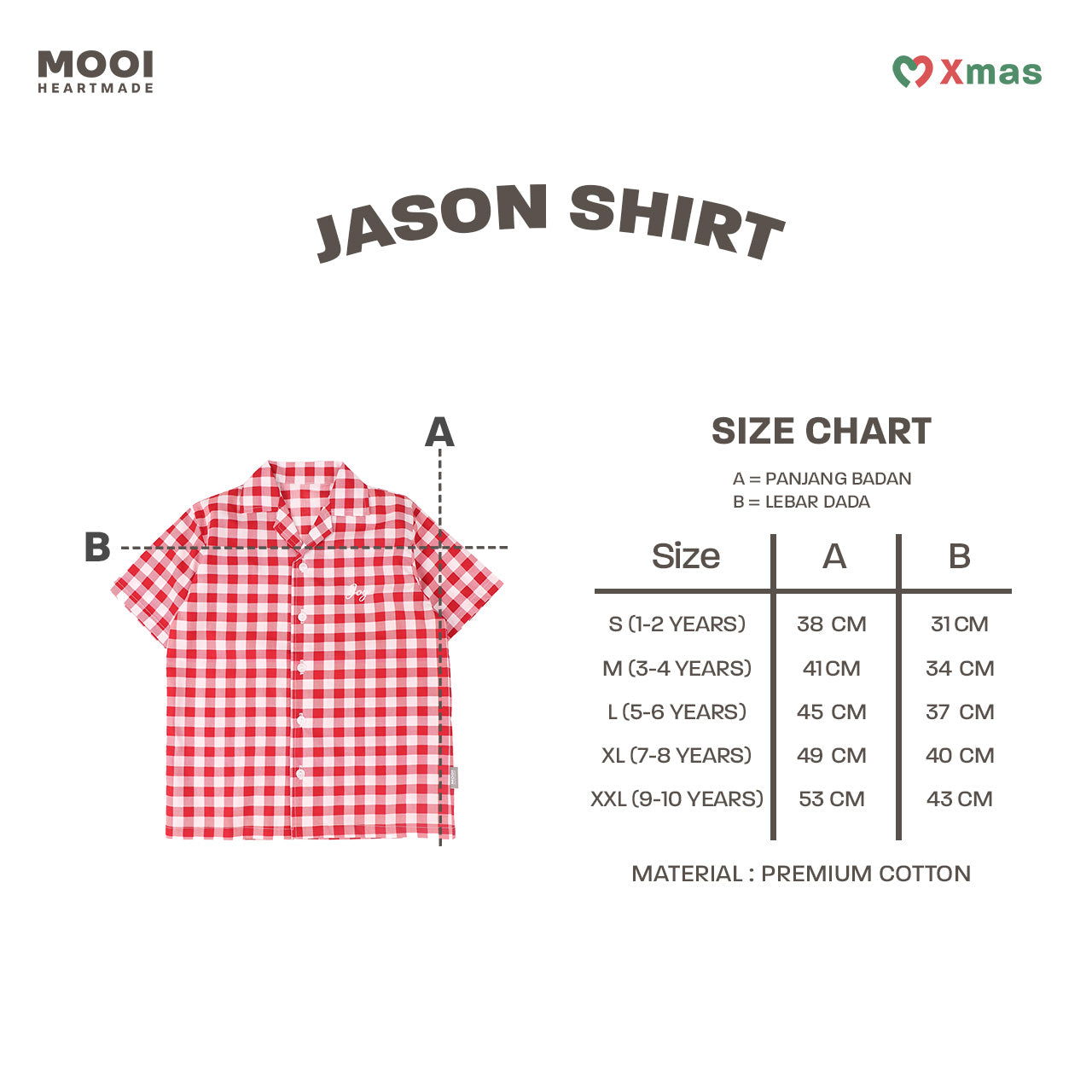 Mooi Kemeja Anak Laki-laki Christmas Collection Jason Shirt