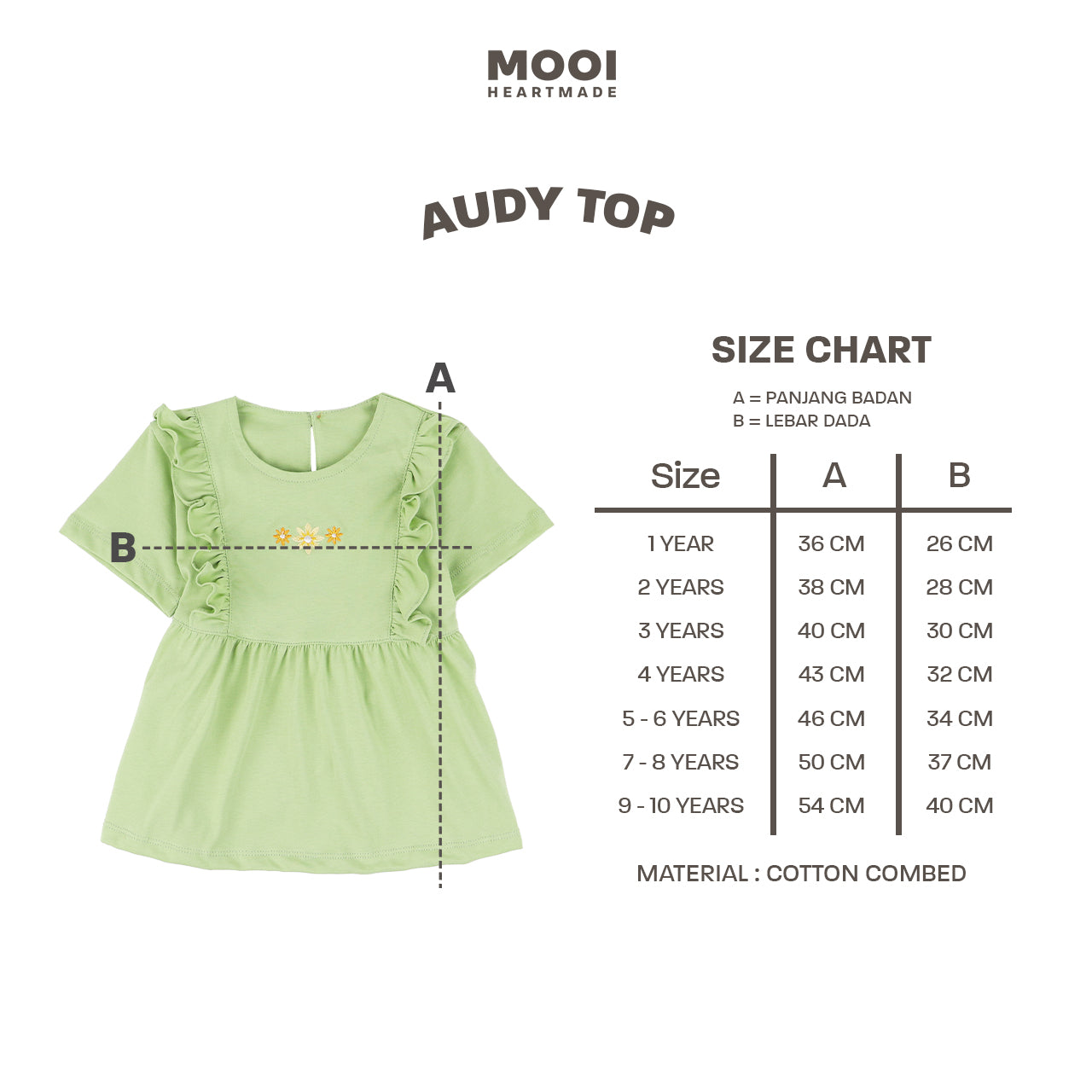 Mooi Atasan Anak Perempuan Audy Top