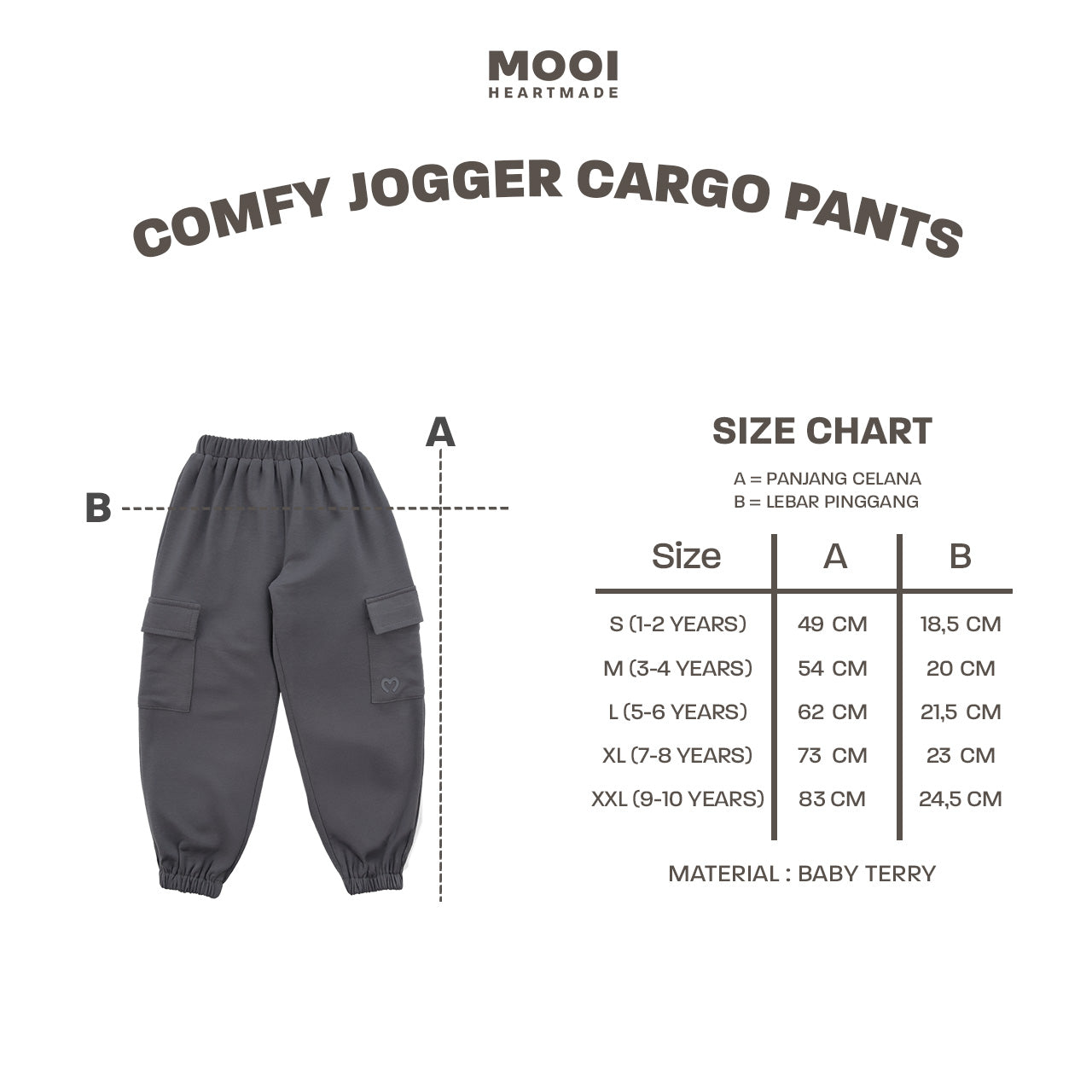Mooi Celana Jogger Anak Comfy Jogger Cargo Pants Kids