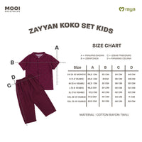 Mooi Zayyan Koko Set Setelan Koko Anak Raya Collection Sandya Series