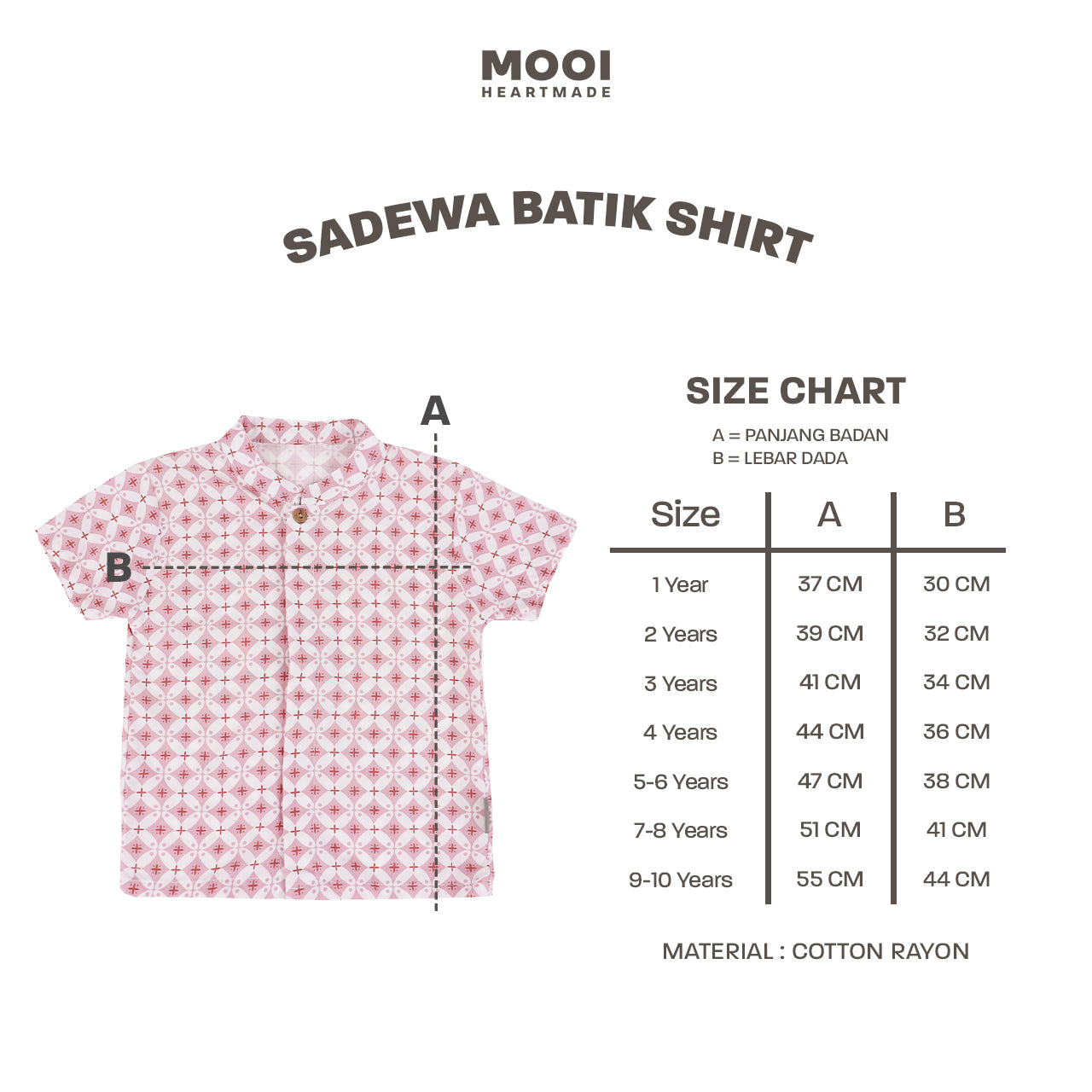 Mooi Atasan Batik Kemeja Anak Laki-Laki Sadewa Batik Shirt